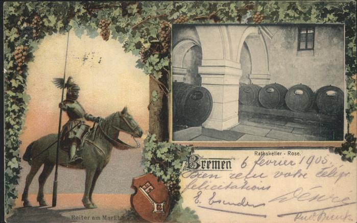 BREMEN  CITY Reiter am Markt   Ratskeller Rose