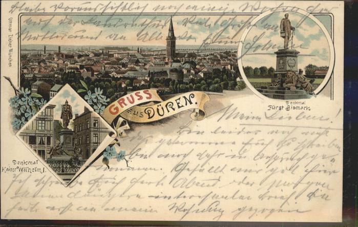 Dueren Rheinland Panorama Denkmal Kaiser Wilhelm I Denkm