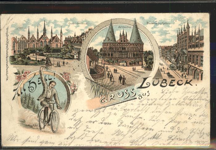 Luebeck Geibeldenkmal Holstentor Breite Strasse