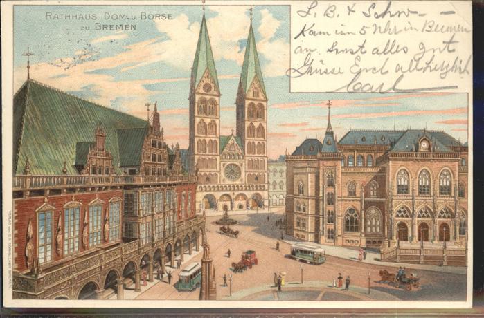 BREMEN  CITY Rathaus Dom und Boerse