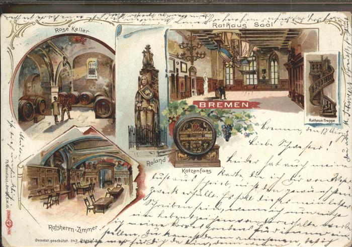BREMEN  CITY Rose Keller Ratsherrenzimmer Rathaussaal Roland