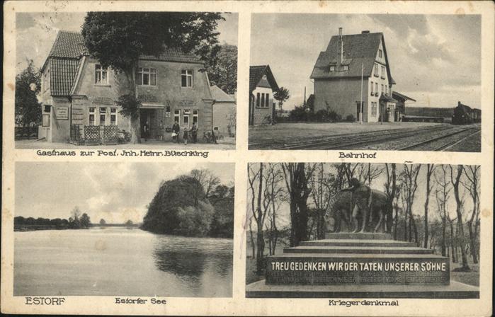 Estorf Gasthaus Post See Kriegerdenkmal Bahnho