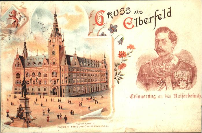 Elberfeld Wuppertal Rathaus Kaiser Friedrich Denkmal