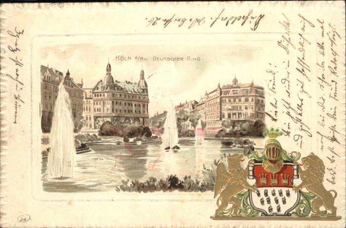 Koeln Deutscher Ring Brunnen Prägedruck