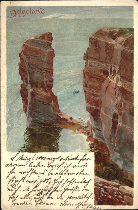 HELGOLAND Insel Schleswig-Holstein Felsen Kuenstlerkarte
