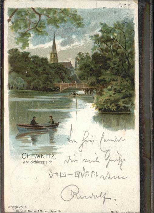 CHEMNITZ Sachsen am Schlossteich Ruderboot