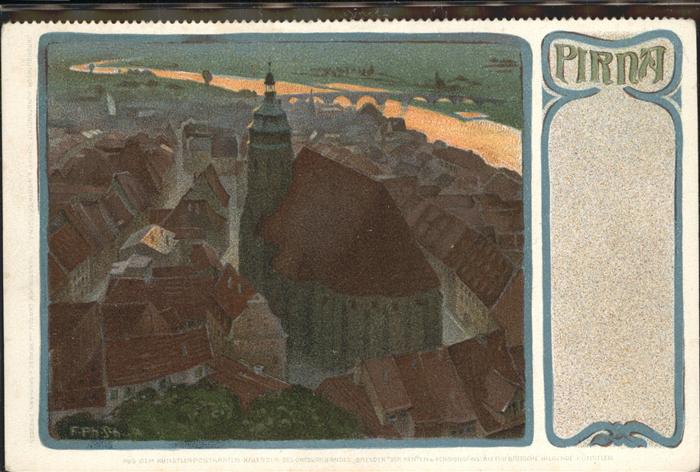 Pirna Elbe Sachsen Kuenstlerkarte