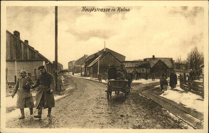 Kolno Soldaten Pferdewagen Winter