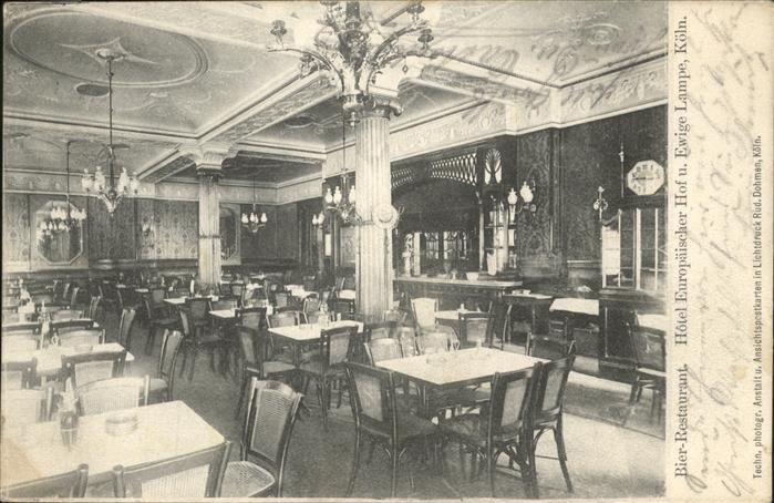 KoeLN Rhein Bierrestaurant Hotel Europaeischer Hof Ewige Lampe