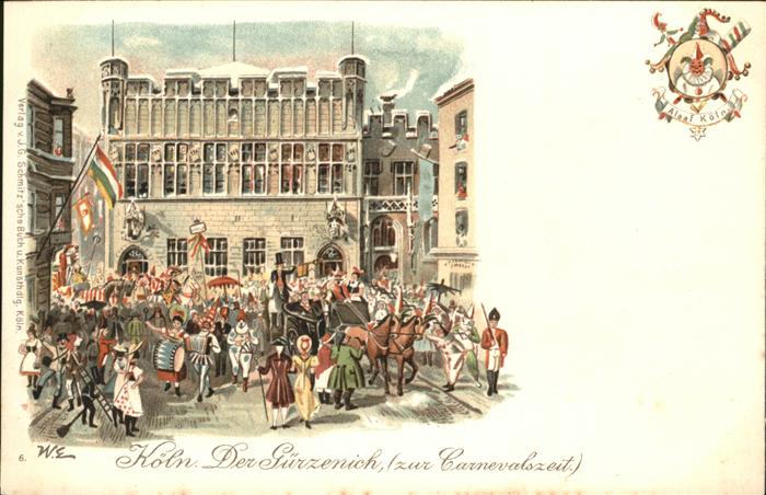KoeLN Rhein der Guerzenich Karneval Kuenstlerkarte