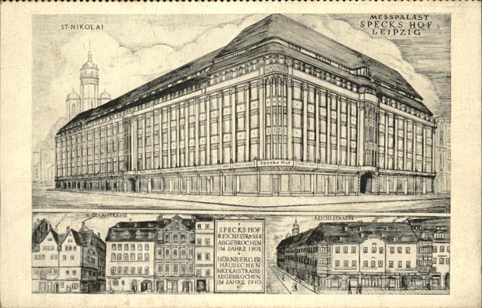 LEIPZIG Sachsen Messepalast Specks Hof Kupferstich Bruno Eyermann