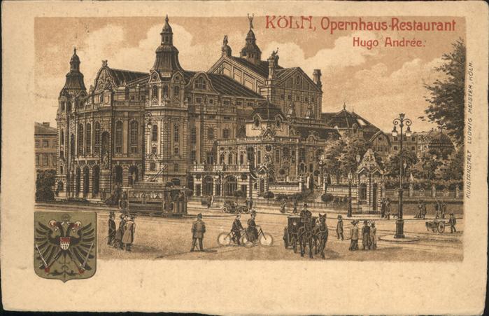 KoeLN Rhein Opernhaus Restaurant Strassenbahn Pferdewagen