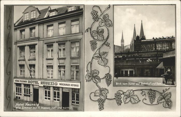 KoeLN Rhein Hotel Restaurant Neunzig Hauptbahnhof Dom