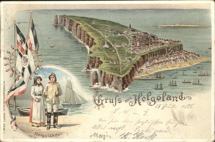 HELGOLAND Insel Schleswig-Holstein Tracht Schiffe Hafen
