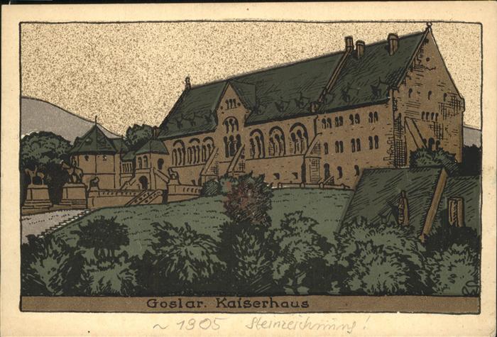 Goslar Kaiserhaus Steinzeichnung