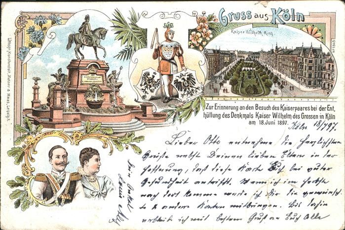 KoeLN  Rhein Besuch des Kaiserpaares