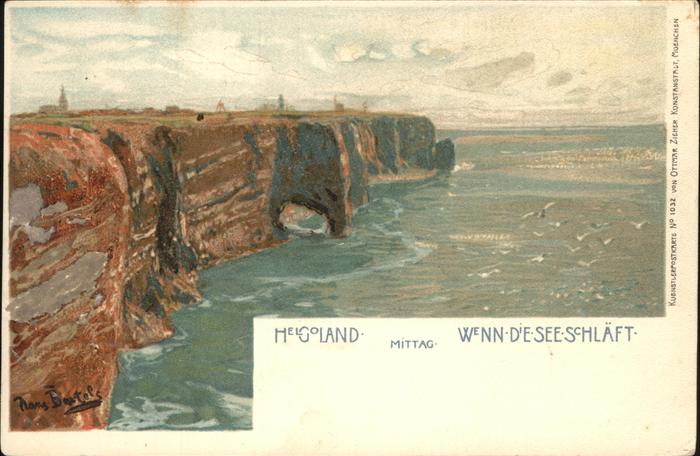 HELGOLAND Insel Schleswig-Holstein Kuenstlerkarte