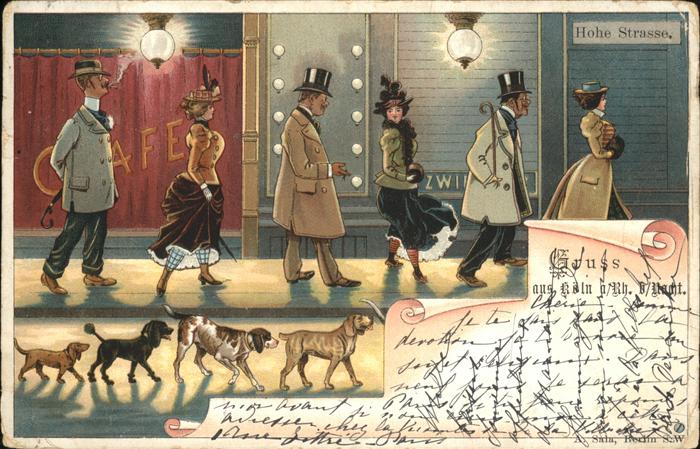 KoeLN  Rhein Hohe Strasse Kuenstlerkarte Komik