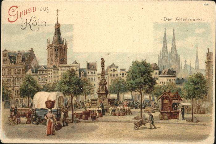 KoeLN  Rhein Der Altenmarkt Kuenstlerkarte