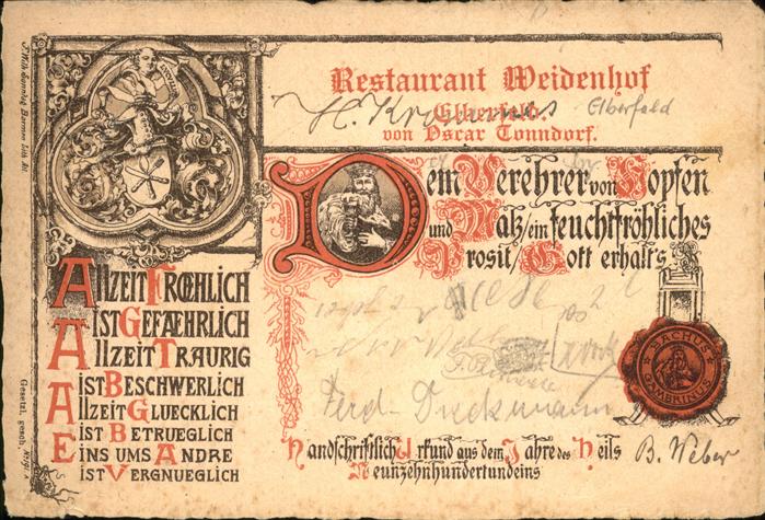 Elberfeld Wuppertal Restaurant Weidenhof