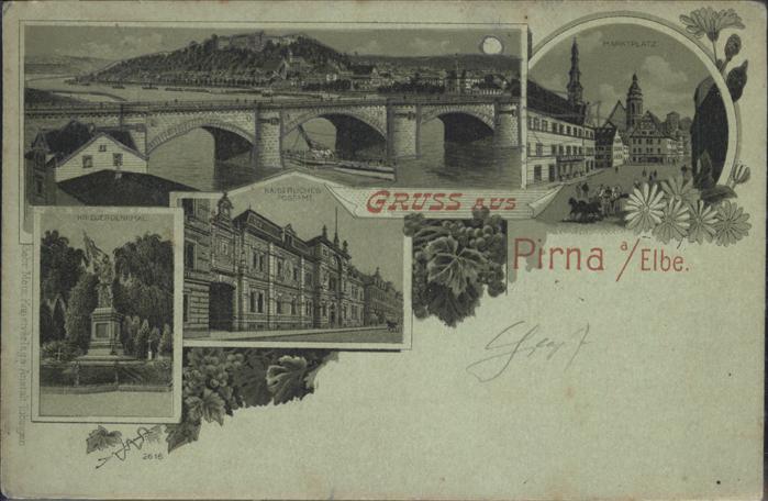 Pirna Elbe Sachsen bei Nacht