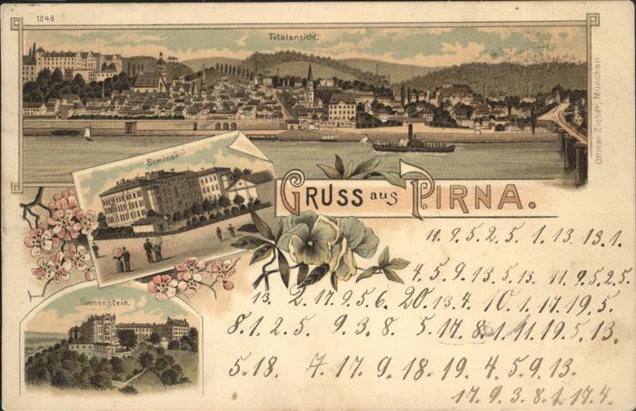 Pirna Elbe Sachsen Kuenstlerkarte