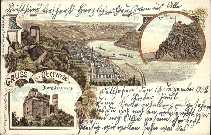 Oberwesel Rhein Burg Schönburt Rhein