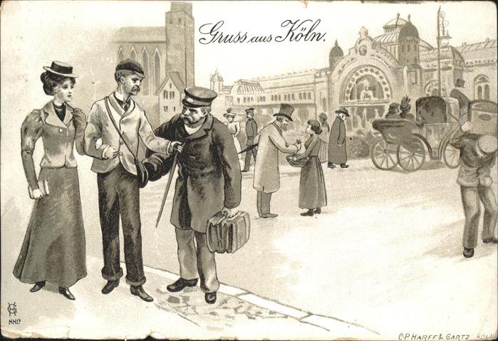 Koeln Künstlerkarte Harff&Gartz Ankunft