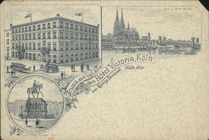 Koeln Hotel Viktoria Denkmal Dom Pferdebahn