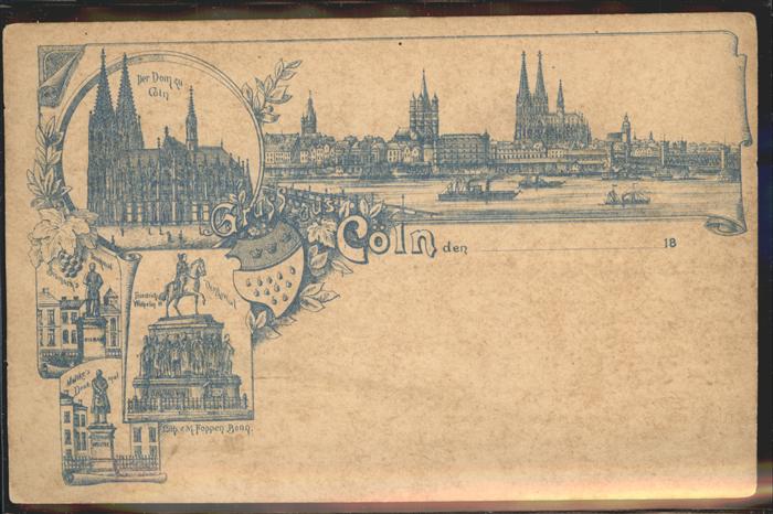 KoeLN  Rhein Dom Denkmal Schiffe