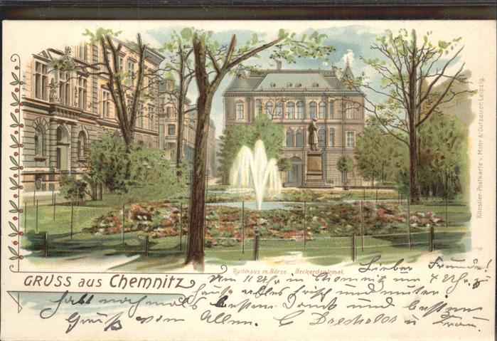 CHEMNITZ Sachsen Beckerdenkmal Rathaus Boerse