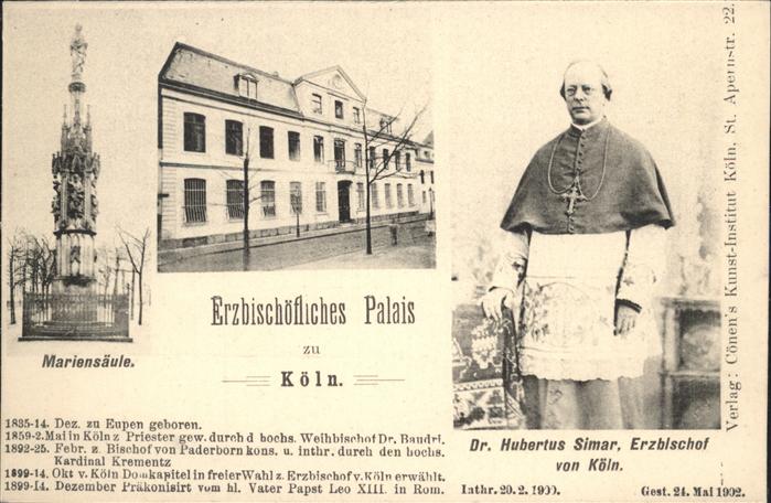 Koeln Erzbischöfliches Palaid Mariensäule Dr.