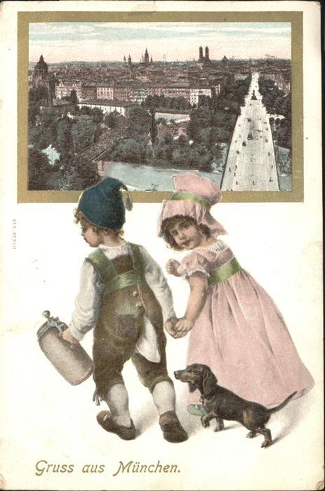 Muenchen Blick über die Stadt Isar Brücke Marien