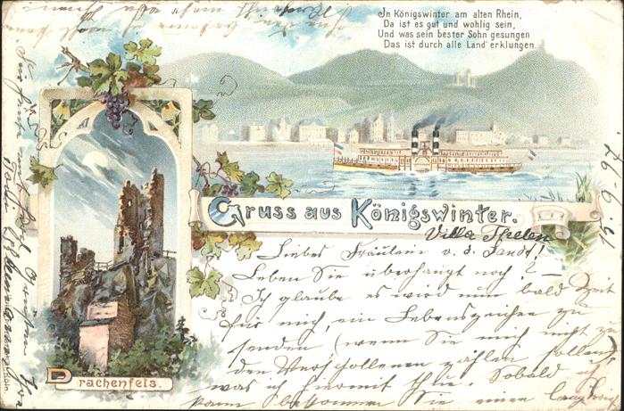 Koenigswinter Drachenfels Burgruine Dampfer Künstlerk