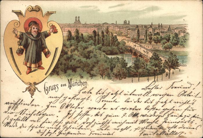 Muenchen Isar Brücke Marienkirche