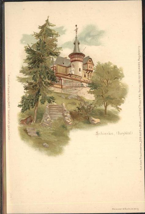 Schierke Harz Burghotel Künstlerkarte