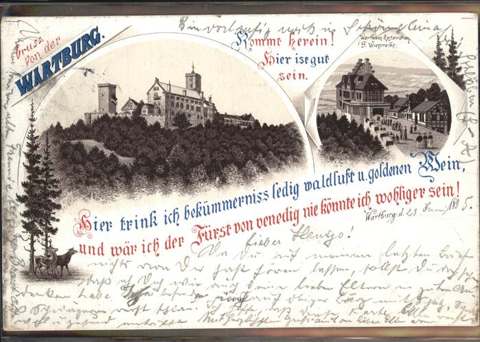 Eisenach Thueringen Wartburg Restauration Hirsch Künstlerka