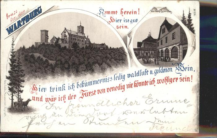 Eisenach Thueringen Wartburg Restauration Hirsch