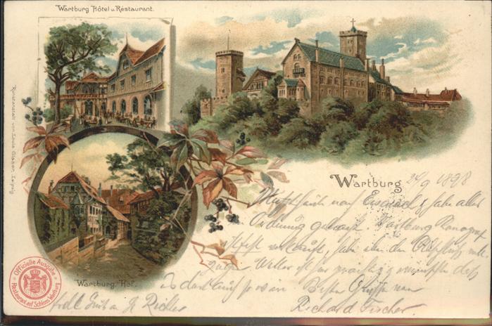 Eisenach Thueringen Wartburg Restauration Hof Künstlerkarte