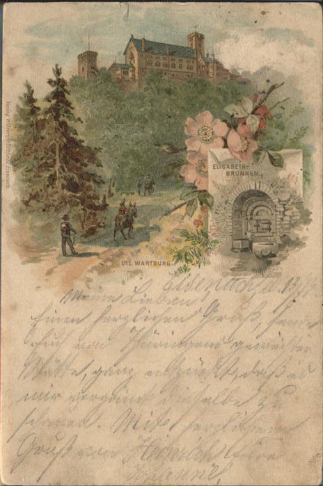 Eisenach Thueringen Wartburg Elisabeth-Brunnen Pferd Künstl