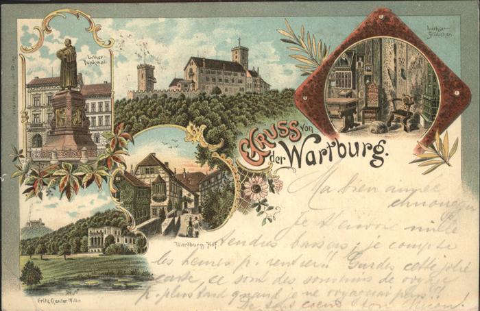 Eisenach Thueringen Wartburg Hof Luther-Denkmal Fritz Reute