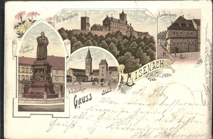 Eisenach Thueringen Wartburg Lutherhaus Denkmal Nikolaithor