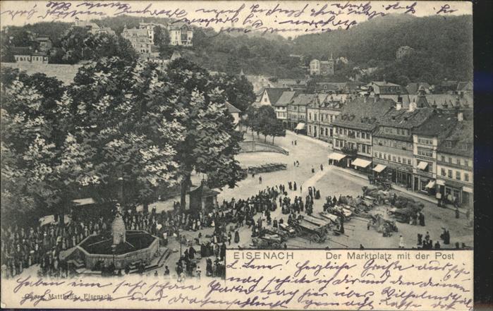 Eisenach Thueringen Marktplatz Post Pavillon Brunnen