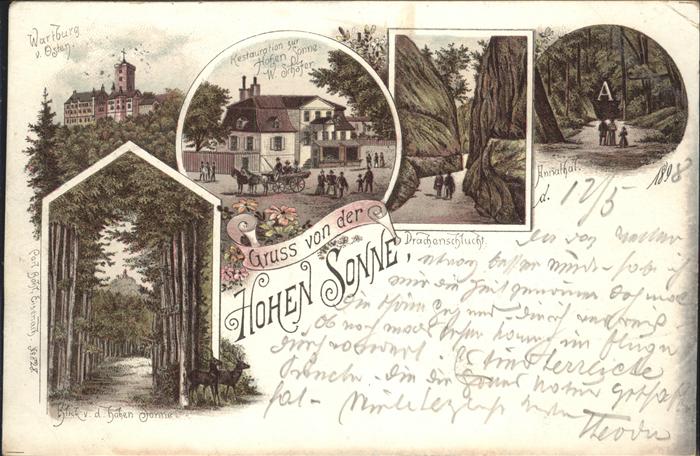 Eisenach Thueringen Wartburg Restauration Zur Hohen Sonne D