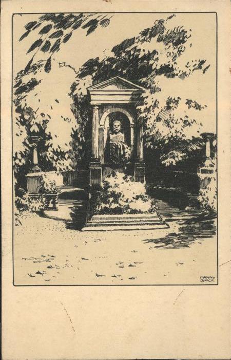 Eisenach Thueringen Fritz Reuter Grabmal Kuenstlerkarte nach einer Originalzeich