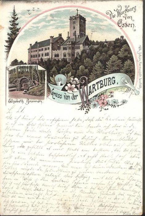 Eisenach Thueringen Wartburg Elisabeth-Brunnen Künstlerkart