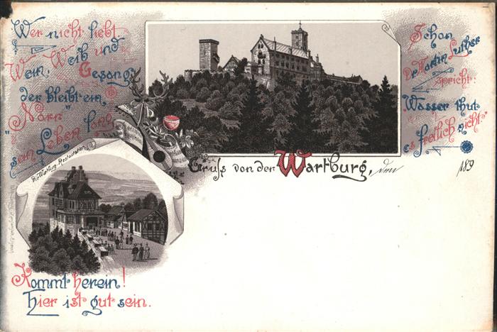 Eisenach Thueringen Wartburg Kuenstlerkarte