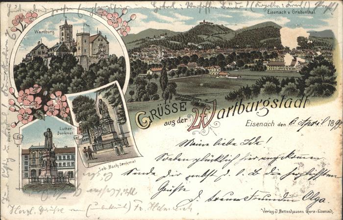 Eisenach Thueringen Wartburg Luther-Denkmal Sebastian Bach-
