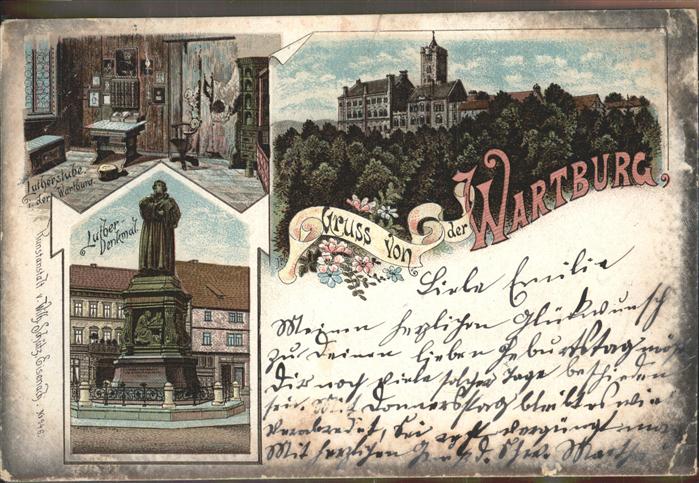 Eisenach Thueringen Wartburg Lutherstube Luther-Denkmal Kün