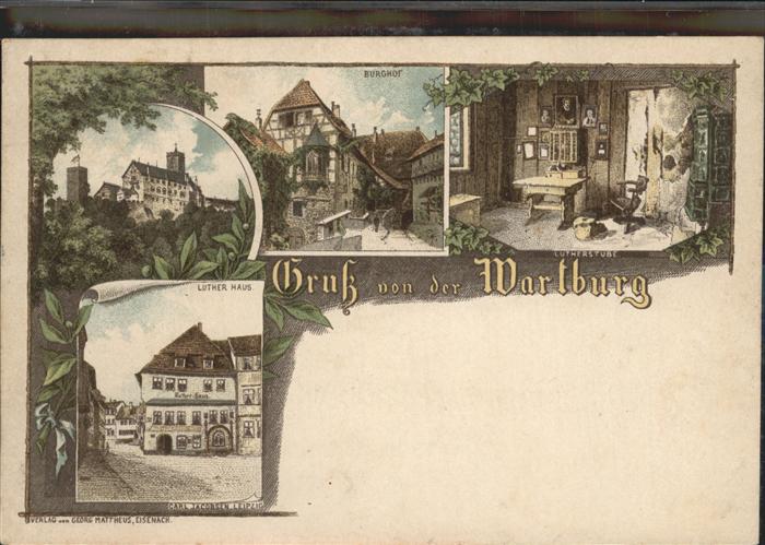 Eisenach Thueringen Wartburg Burghof Lutherstube Lutherhaus